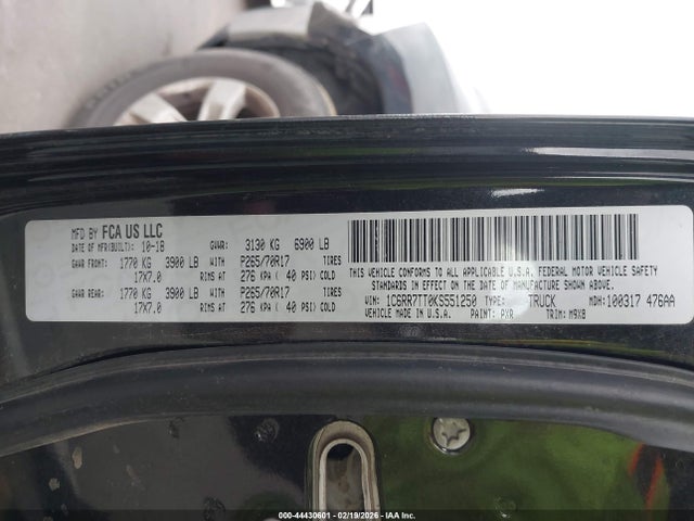 44430601 :رقم المزاد ، 1C6RR7TT0KS551250 vin ، 2019 Ram 1500 Classic Slt  4x4 6'4 Box مزاد بيع
