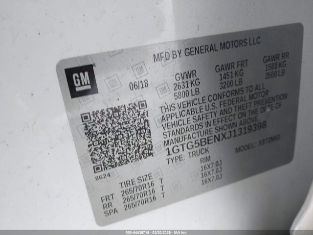 Продажа на аукционе авто 2018 Gmc Canyon, vin: 1GTG5BENXJ1319398, номер лота: 44430715