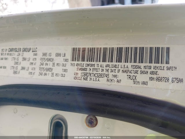 2012 RAM 1500 1C6RD7KTXCS283745 Photo 8