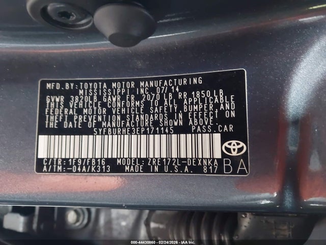 Toyota COROLLA LE 2014 5YFBURHE3EP171145 Image 9