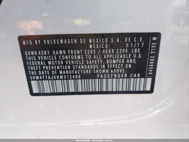 3VW4T7AJ5HM312488 Volkswagen JETTA GLI