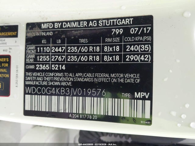 WDC0G4KB3JV019576 Mercedes-Benz Glc 300 4matic