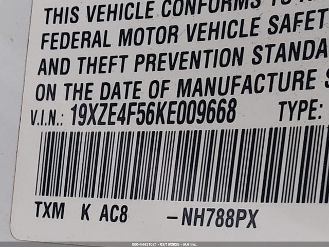 2019 HONDA INSIGHT 19XZE4F56KE009668 Photo 8