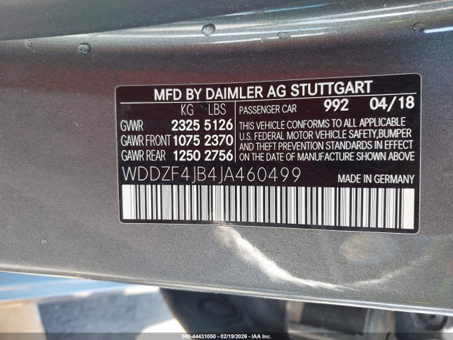 Продажа на аукционе авто 2018 Mercedes-benz E 300, vin: WDDZF4JB4JA460499, номер лота: 44431050