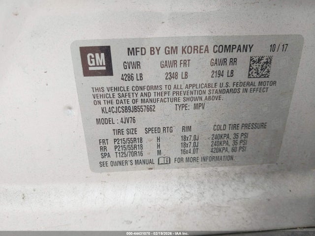 Продаж на аукціоні авто 2018 Buick Encore Essence, vin: KL4CJCSB9JB557662, номер лоту: 44431070