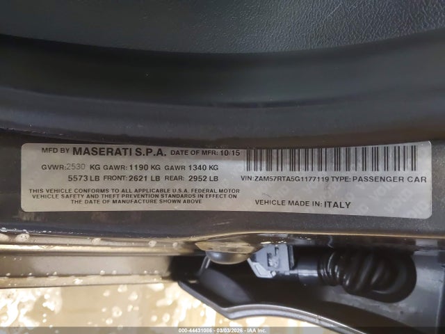 2016 MASERATI GHIBLI ZAM57RTA5G1177119 Photo 8