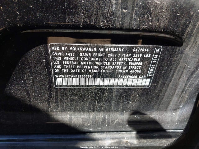 WVWBP7AN1EE537591 Volkswagen Cc 2.0t Sport