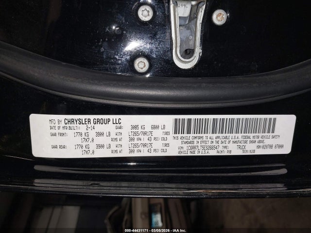 Продаж на аукціоні авто 2014 Ram 1500 Outdoorsman, vin: 1C6RR7LT5ES266547, номер лоту: 44431171