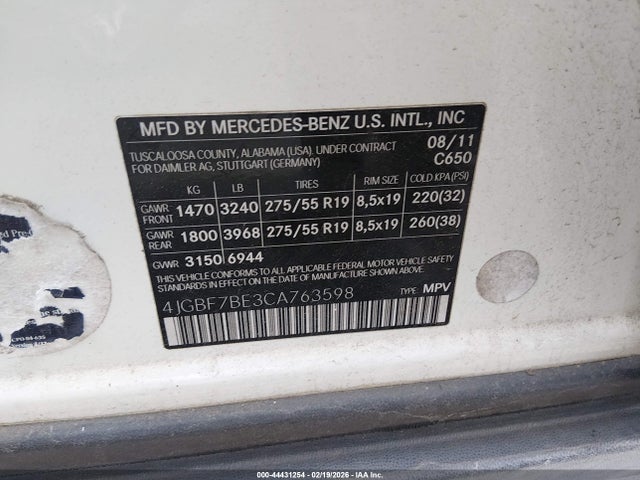 2012 MERCEDES-BENZ GL 450 4JGBF7BE3CA763598 Photo 8