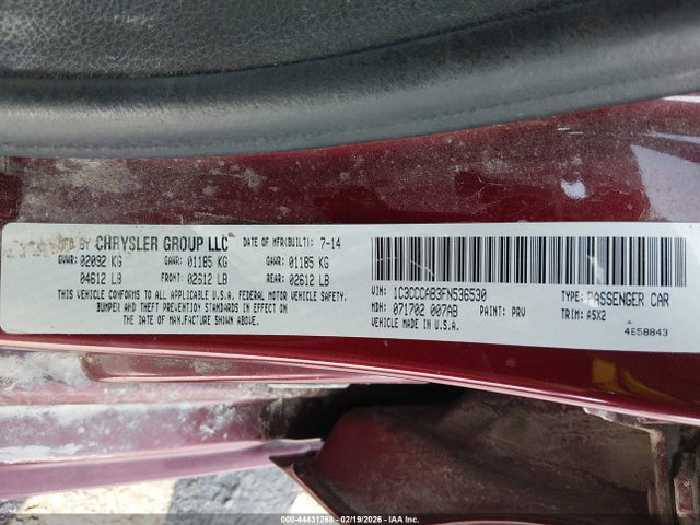 Aukcja sprzedaży 2015 Chrysler 200 Limited, vin: 1C3CCCAB3FN536530, numer aukcji: 44431268