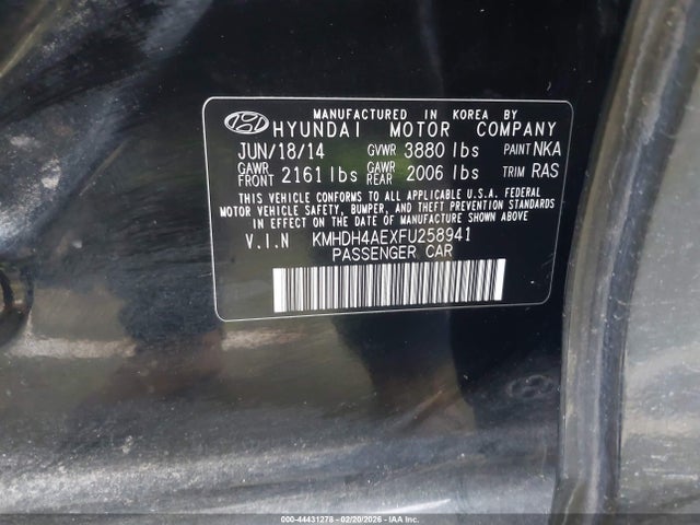 Hyundai ELANTRA SE 2015 KMHDH4AEXFU258941 Image 9