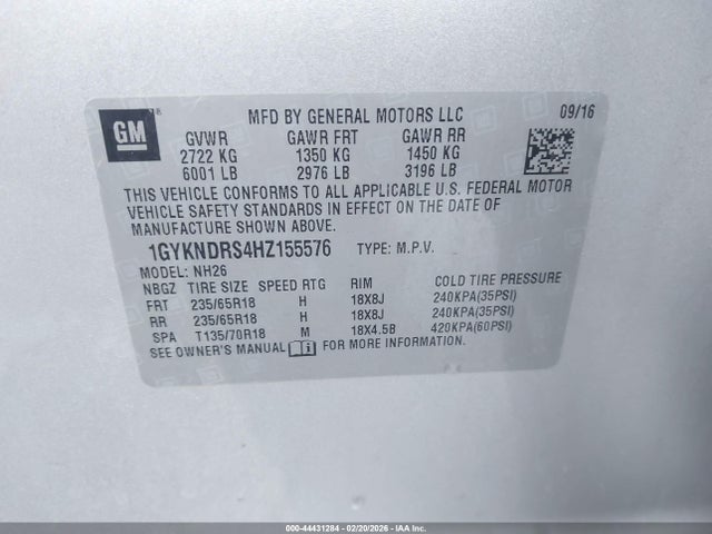2017 CADILLAC XT5 1GYKNDRS4HZ155576 Photo 8