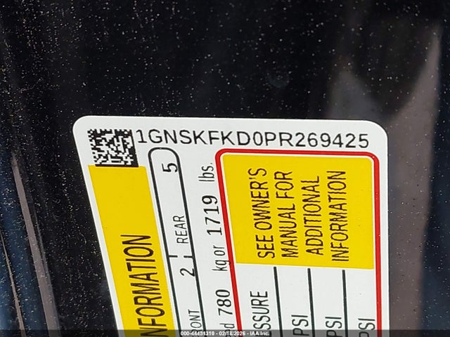 44431310 :رقم المزاد ، 1GNSKFKD0PR269425 vin ، 2023 Chevrolet Suburban 4wd Premier مزاد بيع