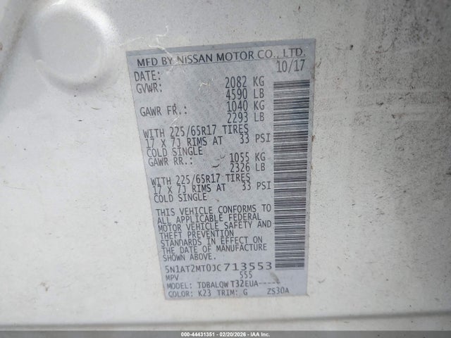 5N1AT2MT0JC713553 Nissan ROGUE SV