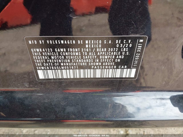 3VWCB7BU5LM051671 Volkswagen Jetta 1.4t R-line/1.4t S/1.4t Se