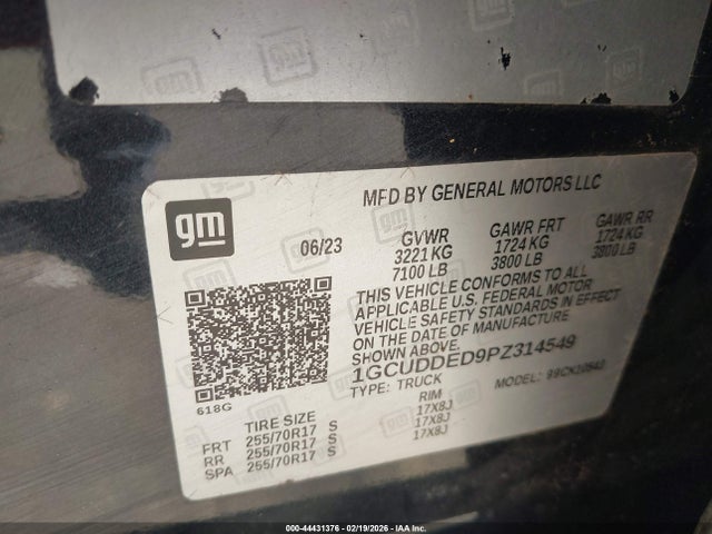1GCUDDED9PZ314549 Chevrolet Silverado 1500 4wd Standard Bed Lt