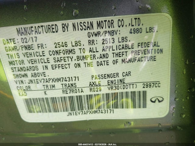 JN1EV7APXHM743171 Infiniti Q50 3.0t Premium