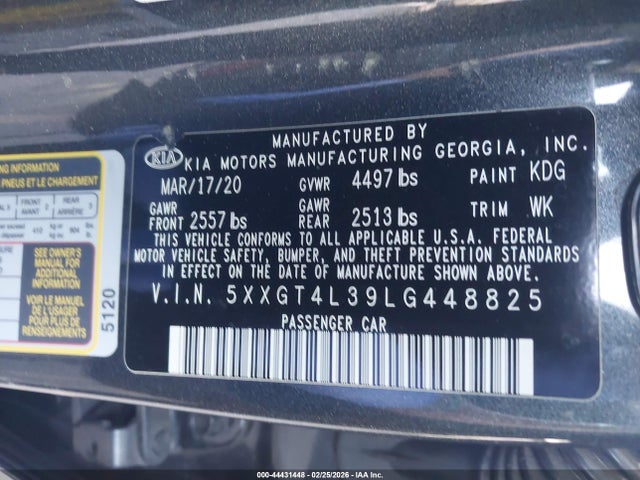 5XXGT4L39LG448825 KIA Optima Lx