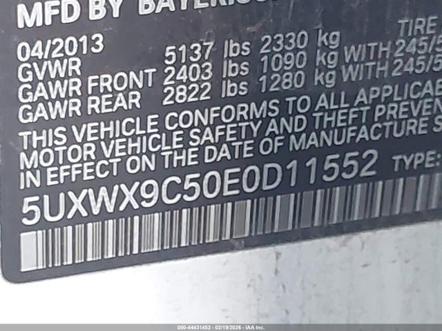 5UXWX9C50E0D11552 BMW X3 Xdrive28i