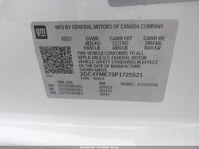 2GC4YME75P1725521 Chevrolet Silverado 2500hd 4wd Standard Bed Custom