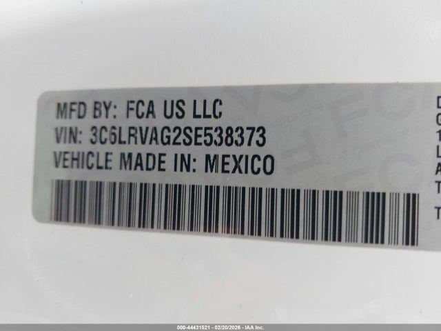 3C6LRVAG2SE538373 RAM Promaster 1500 Tradesman Low Roof 136 Wb W/pass Seat