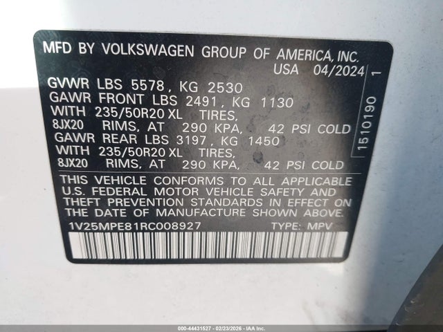 1V25MPE81RC008927 Volkswagen Id.4 S