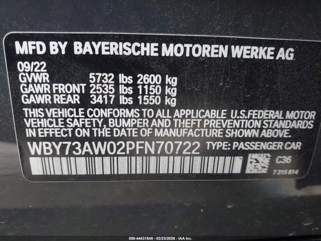 2023 BMW I4 WBY73AW02PFN70722 Photo 8