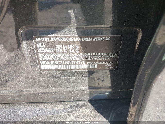 2017 BMW 540I WBAJE5C31HG914170 Photo 8