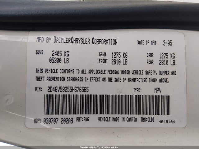2005 DODGE MAGNUM 2D4GV58255H676565 Photo 8