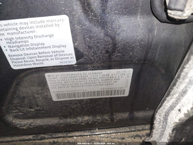 Продаж на аукціоні авто 2010 Volkswagen Cc Sport, vin: WVWMN7AN9AE542188, номер лоту: 44431611