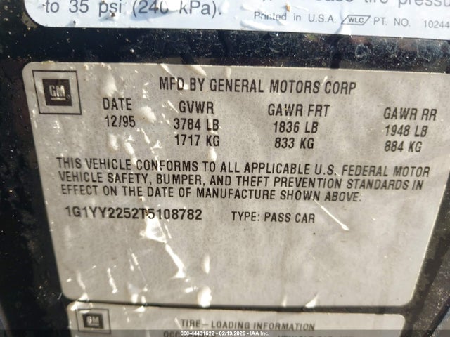 1996 CHEVROLET CORVETTE 1G1YY2252T5108782 Photo 8