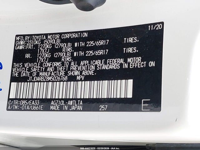 Продажа на аукционе авто 2021 Lexus Nx 300, vin: JTJDARBZ8M5026768, номер лота: 44431625