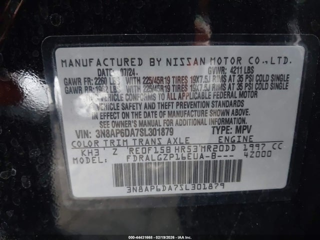 3N8AP6DA7SL301879 Nissan Kicks Sr Fwd