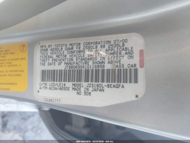 2001 LEXUS GS 300 JT8BD69SX10116858 Photo 8