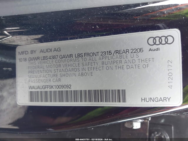 2019 AUDI A3 WAUAUGFF9K1009092 Photo 8
