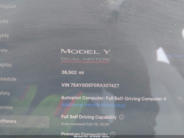 Aukcja sprzedaży 2024 Tesla Model Y Performance Dual Motor All-wheel Drive, vin: 7SAYGDEF0RA307427, numer aukcji: 44431763