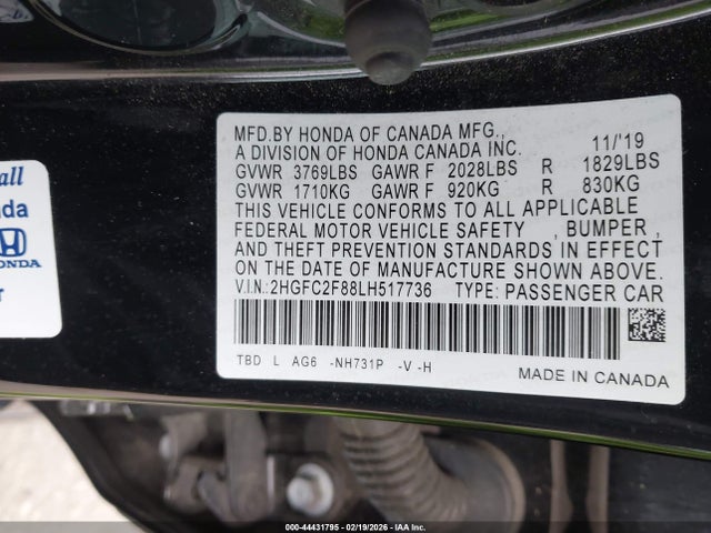 Honda Civic Sport 2020 2HGFC2F88LH517736 Image 9