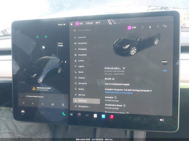 Продаж на аукціоні авто 2021 Tesla Model Y Long Range Dual Motor All-wheel Drive, vin: 5YJYGDEE3MF149665, номер лоту: 44431809