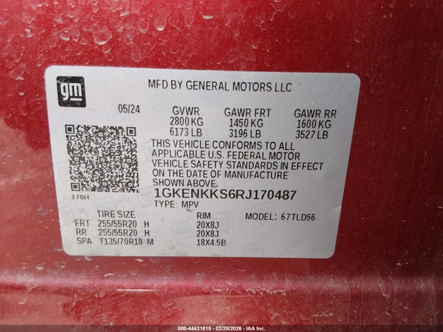 1GKENKKS6RJ170487 GMC Acadia Fwd Elevation