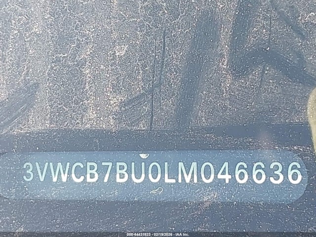 44431823 :رقم المزاد ، 3VWCB7BU0LM046636 vin ، 2020 Volkswagen Jetta 1.4t R-line/1.4t S/1.4t Se مزاد بيع