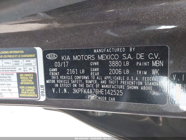 Aukcja sprzedaży 2017 Kia Forte Lx, vin: 3KPFK4A76HE142525, numer aukcji: 44431847