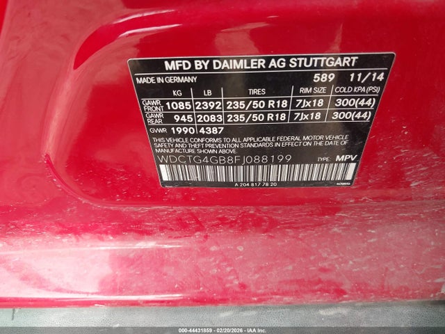 2015 MERCEDES-BENZ GLA 250 WDCTG4GB8FJ088199 Photo 8