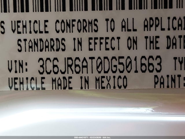 44431871 :رقم المزاد ، 3C6JR6AT0DG501663 vin ، 2013 Ram 1500 Express مزاد بيع