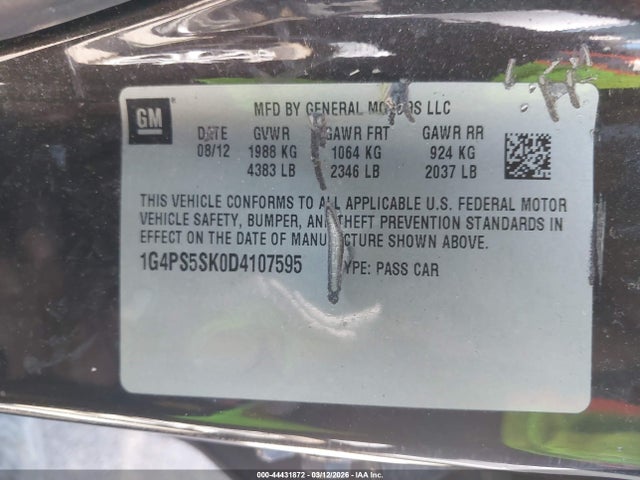 Продаж на аукціоні авто 2013 Buick Verano Leather Group, vin: 1G4PS5SK0D4107595, номер лоту: 44431872