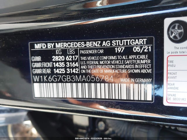 2021 MERCEDES-BENZ S 580 W1K6G7GB3MA056784 Photo 8