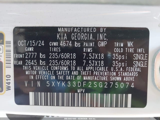 2025 KIA SPORTAGE 5XYK33DF2SG275074 Photo 8