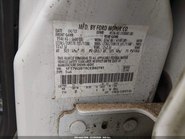 2012 FORD F-250 1FT7W2BT8CEB82781 Photo 8