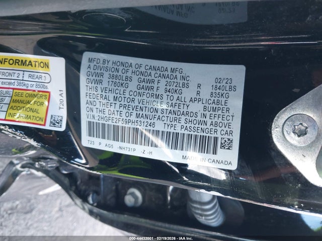 Honda Civic Sport 2023 2HGFE2F59PH531246 Image 9