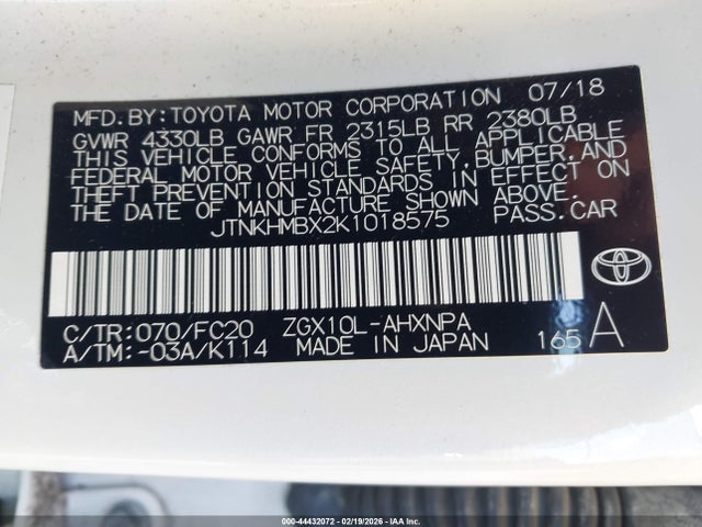 Toyota C-HR LE 2019 JTNKHMBX2K1018575 Image 9