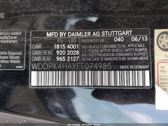 2014 MERCEDES-BENZ SLK 250 WDDPK4HAXEF074985 Photo 8